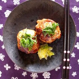 「肉巻き醤油だけ焼きおにぎり」